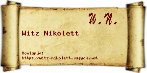 Witz Nikolett névjegykártya